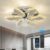 LuxiLamps – 6 Lotus Kristallen Ventilator Lamp – Crystal Plafondventilator – Smart Lamp – Met Dimmer – 3 Standen Ventilator – Keuken Lamp – Woonkamer Lamp – Moderne Lamp