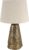 MAGDA – Tafellamp – Nachtlamp – textiel Beige/Goud – E14 Fitting