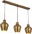 MANDEE.NL – Alora Metalen rechthoekige Hanglamp Antiek Messing Zwart, 3-lichtbronnen – Woonkamer 327 lichtbron luxe gouden plafond hanglamp – eetkamer industriële hanglamp