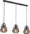 MANDEE.NL – Mali Metalen Hanglamp Zwart, 3-lichtbronnen – Woonkamer industriele hanglamp – Eetkamer retro moderne hanglamp – 3 delig rechthoekig zwarte metalen hanglamp…