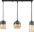 Meeuse-Led – Hanglamp – Set – 3 stuks – Hanglampen Eetkamer – Hanglamp Woonkamer – Hanglamp Zwart – Hanglamp Glas – Hanglamp Modern – Draadlampen – E27 – Cilinder – Bol-…