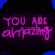 Neon Lamp – You Are Amazing Roze – Incl. Ophanghaakjes – Neon Sign – Neon Verlichting – Neon Led Lamp – Wandlamp