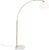 QAZQA arc-basic – Moderne Booglamp | Vloerlamp | Staande Lamp – 1 lichts – H 176 cm – Messing – Woonkamer | Slaapkamer