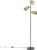 QAZQA kayden – Industriele Vloerlamp | Staande Lamp – 3 lichts – H 155 cm – Zwart Goud – Industrieel – Woonkamer | Slaapkamer | Keuken