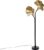 QAZQA louka – Oosterse Vloerlamp | Staande Lamp – 2 lichts – H 137 cm – Messing – Woonkamer | Slaapkamer | Keuken