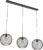 QAZQA mesh_ball – Moderne Hanglamp eettafel voor boven de eettafel | in eetkamer – 3 lichts – L 120 cm – Zwart – Woonkamer | Slaapkamer | Keuken