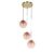 QAZQA pallon – Art Deco Hanglamp eettafel – 3 lichts – Ø 450 mm – Roze – Woonkamer | Slaapkamer