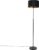 QAZQA parte fl – Klassieke Vloerlamp | Staande Lamp met kap – 1 lichts – H 1675 mm – Zwart Goud – Woonkamer | Slaapkamer