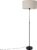 QAZQA parte stof – Design Vloerlamp | Staande Lamp met kap – 1 lichts – H 172 cm – Zwart – Woonkamer | Slaapkamer | Keuken