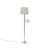 QAZQA retro – Klassieke Vloerlamp | Staande Lamp met flexarm met leeslamp – 1 lichts – H 1580 mm – Grijs – Woonkamer | Slaapkamer | Keuken