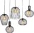 QAZQA Set van 5 design Hanglamp zwart – Wires