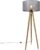 QAZQA tripod_classic – Landelijke Tripod | driepoot vloerlamp | Staande Lamp – 1 lichts – H 136 cm – Grijs – Woonkamer | Slaapkamer