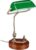 relaxdays Bankierslamp groen glas – hout, Notarislamp, Bureaulamp, Tafellamp, Vintage lamp