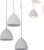 Relaxdays hanglamp – 3-lichts – beton – pendellamp – eettafel lamp – plafondlamp – grijs