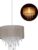 Relaxdays hanglamp kristal – E27 – plafondlamp – grijs – organza – schemerlamp – stof