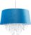 Relaxdays hanglamp met kristallen – fluwelen lampenkap – plafondlamp – diverse kleuren – blauw