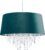 Relaxdays hanglamp met kristallen – fluwelen lampenkap – plafondlamp – diverse kleuren – groen