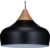 Relaxdays hanglamp – Scandinavisch – pendellamp – hout & metaal – verstelbaar – E27 – zwart