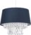 Relaxdays hanglamp stof – plafondlamp – kristallen – E27 – verlichting – diverse kleuren – donkerblauwe