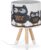 relaxdays kinderlamp uil – tafellamp hout – E14 fitting – nachtlampje kinderkamer