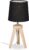 Relaxdays tafellamp driepoot – nachtkastlamp hout – Scandinavische woonkamer lamp zwart