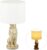 Relaxdays tafellamp leeuw – nachtlamp wit – lamp E27 fitting – bedlamp – design – goud