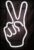 Retro Neon Verlichting – Peace Sign – Wit