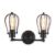 SensaHome Industriële Twin Lamp – Zwarte Design – Retro Binnenverlichting – E27 Fitting Hoeklamp – Inclusief 2 Lampen