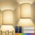 Set 2 Stuks LED Wandlampen Binnen Woonkamer Oplaadbaar Beige Stof – Draadloos op Accu USB-C – Ideaal voor Woonkamer of Slaapkamer – Wandlampen Zonder Stroom voor Binnen -…