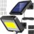 Solar Buitenlamp met Bewegingssensor & Zonnepaneel – 100 LEDs – Wit Licht -Tuinverlichting op Zonneenergie – IP65 Waterdicht – Voor Tuin/Wand/Oprit – Buitenverlichting Zonne…