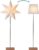 Star Trading vloerlamp met verwisselbare kap Moa vanStar Trading, 3D papieren ster kerst- of vierkante lampenkap in wit met voet van hout en metaal, decoratieve ster vloerlamp…