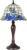 Tiffany Tafellamp Ø 29×53 cm Blauw Beige Glas Kunststof Rond Bloemen Tiffany Bureaulamp Tiffany Lampen Glas in Lood