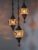 Turkse Lamp – Hanglamp – Mozaïek Lamp – Marokkaanse Lamp – Oosters Lamp – ZENIQUE – Authentiek – Handgemaakt – Kroonluchter – Bruin – 3 bollen