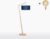 Vloerlamp – ANDES – Naturel Bamboe – Blauw Linnen – Met LED-lamp