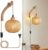 Wandlamp Binnen Houten Retro Bamboe Lantaarn, E27 Creatieve Henneptouw Rieten Wandlamp Met Stekker En Schakelaar, Handgeweven Rotan Wandlamp Voor Slaapkamer Keuken (Zonder…