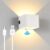 Wandlamp Met Bewegingssensor – Wandlamp Voor Binnen en Buiten – Oplaadbaar – Witte up & down kubus wandlamp – Wandlamp op batterijen – USB-C