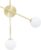 Wandlamp Moon messing en matte melkglas bollen